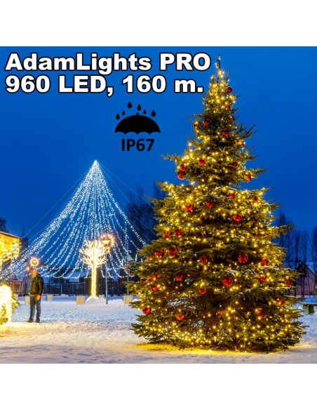 Profesionali AdamLights smulkių lempučių lauko girlianda | IP67, 960 LED, 160 m.