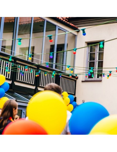 10 m ilgio keičiamų E-27 cokolio LED lempučių girlianda | IP67, 30 cokolių (kas 33 cm)