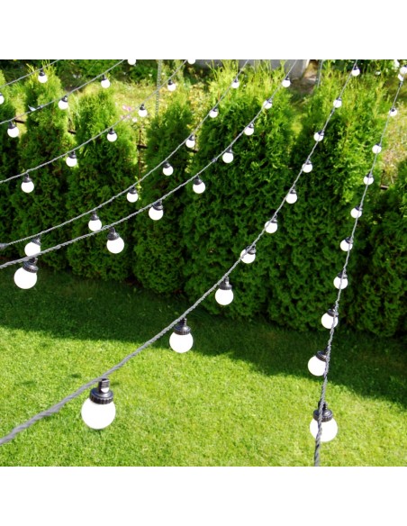 10 m ilgio keičiamų B-22 cokolio LED lempučių girlianda | IP67, 20 cokolių (kas 50 cm)