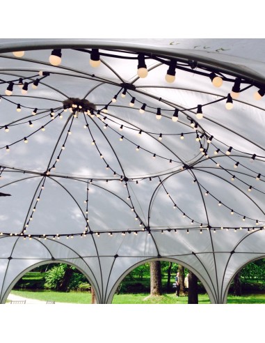 10 m ilgio keičiamų E-27 cokolio LED lempučių girlianda | IP67, 10 cokolių (kas 100 cm)