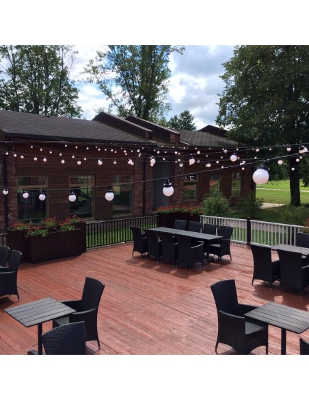 5 m ilgio LED girlianda “Party Lights” | IP44, Juodas laidas, 10 lempučių (kas 50 cm)